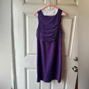 T Tahari Rich Purple Ruched Top